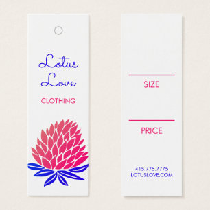 Lotusbloem Hangtag Maat Kleding Displaykaart Mini Visitekaartjes