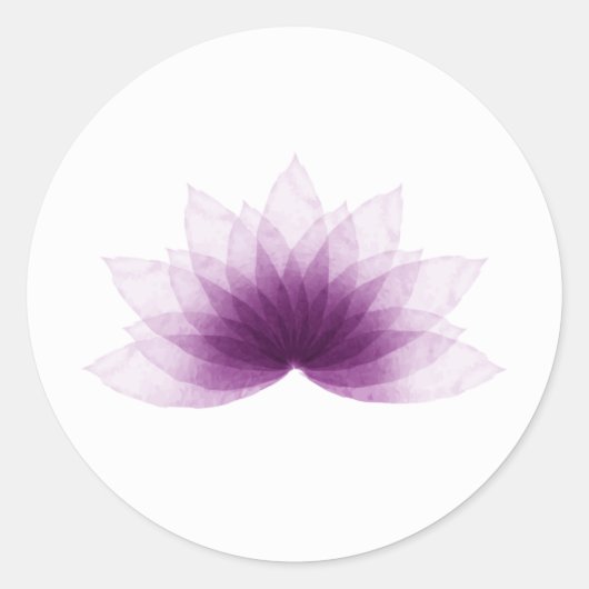 Lotusbloem in paarse kleur ronde sticker (Voorkant)