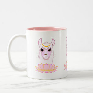Lotusbloem & Llama Koningin Tweekleurige Koffiemok