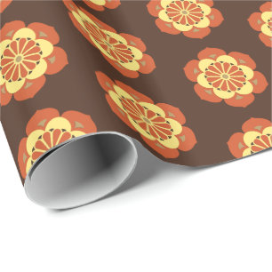 Lotusbloem Mandala, Bruin, Roest en Geel Cadeaupapier