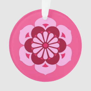 Lotusbloem Mandala, Fuchsia Roze en Bourgondië Ornament
