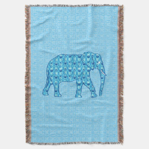 Lotusbloem olifant - turquoise deken