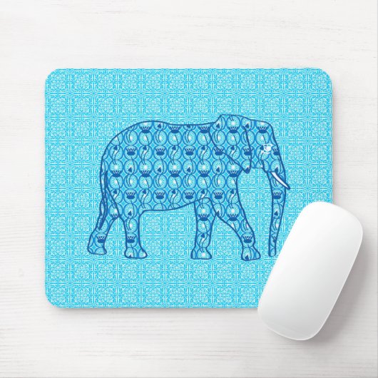 Lotusbloem olifant - turquoise muismat (Met muis)