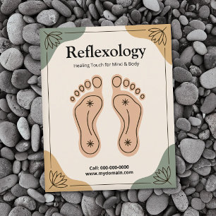 Lotusbloem & voetafdruk - reflexologie flyer