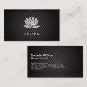 Lotusbloem | Zwarte Tegels Visitekaartje (Voorkant / Achterkant)