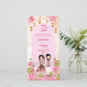 Lotusbloemen schattig bruidspaar Indische bruiloft (Staand voorkant)