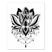 lotusbloemontwerp 1 rubberstempel 	rubberstempel (Afrduk)