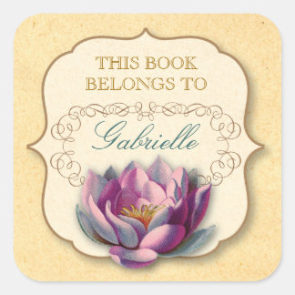 lotusboekenplaat vierkante sticker
