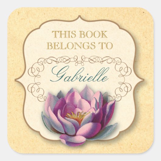  lotusboekenplaat vierkante sticker (Voorkant)