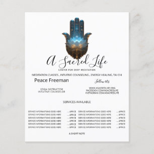Lotusverlichting Hamsa-handontwerp Flyer