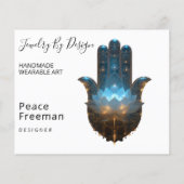 Lotusverlichting | Hamsa-handsymbool Flyer (Achterkant)