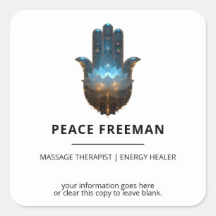 Lotusverlichting Hamsa-handsymbool Vierkante Sticker