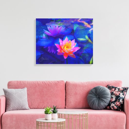 Lotusvijver Canvas Afdruk (Insitu (Woonkamer))