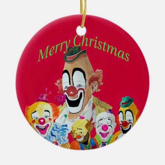 Lou Jacob Clown kerstversiering Keramisch Ornament (Voorkant)