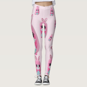 "Lou Lou". Een knuffelig, roze wezen Leggings