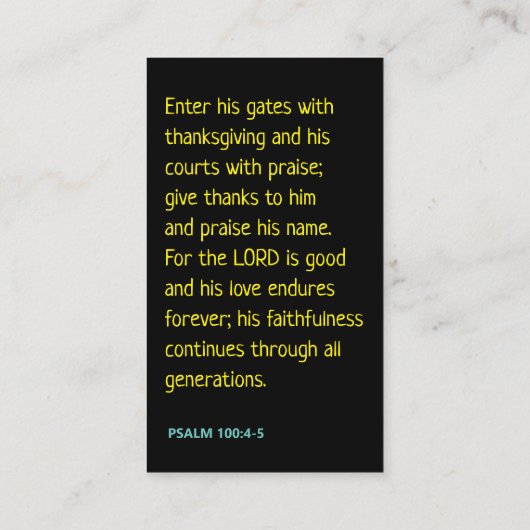 Louange Le Seigneur Emoji Scripture Cartes (Dos)