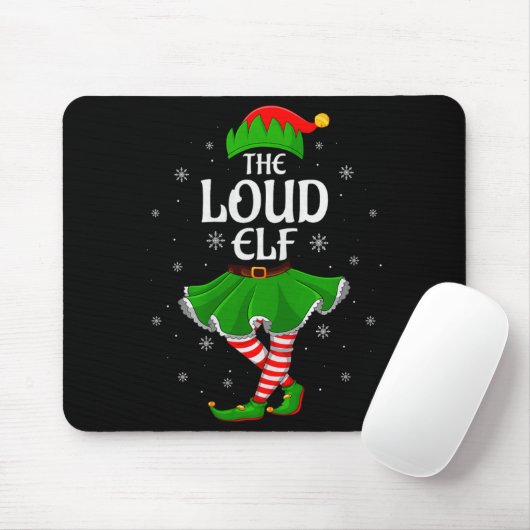 Loud Elf Christmas Family Girls Women Elf Squad Xm Muismat (Met muis)