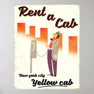 Louer un taxi ! Affiche du taxi jaune de NYC