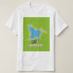 Lough Key County Roscommon, Ierland kaart T-shirt
