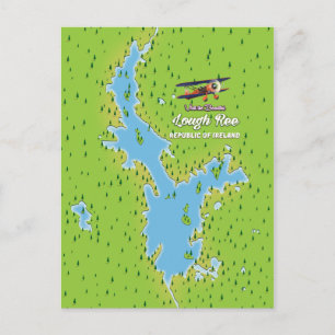 Lough Ree Republic of Ireland Map, irland lough, l Briefkaart