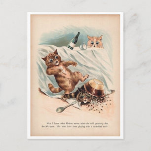 Loui Wain, Chats Jouant, Carte Postale de Vacances