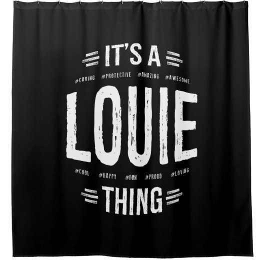 Louie Thing Name Funny Douchegordijn (Voorkant)