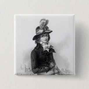 Louis Antoine de Saint-Just Vierkante Button 5,1 Cm