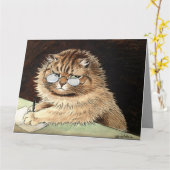 LOUIS ATTEND LA PENSÉE DE VOUS GRAY CAT Carte de v (Fleur jaune)