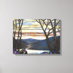 Louis Comfort Tiffany - Glas in lood 4 Magnolias Canvas Afdruk