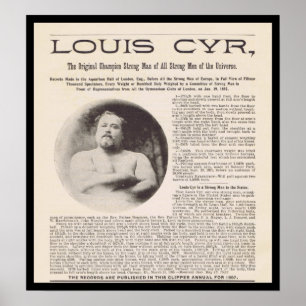 Louis CYR Sterkste Man in het universum rond 1897 Poster