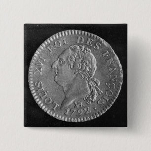 Louis d'or afbeelding Louis XVI, 1792 Vierkante Button 5,1 Cm