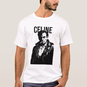 Louis-Ferdinand Celine Noir Rebel Portret T-shirt