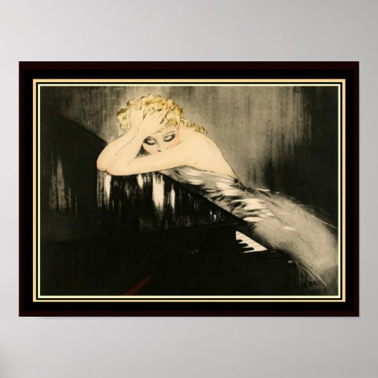 Louis Icart " Blond op Piano" Poster (Voorkant)
