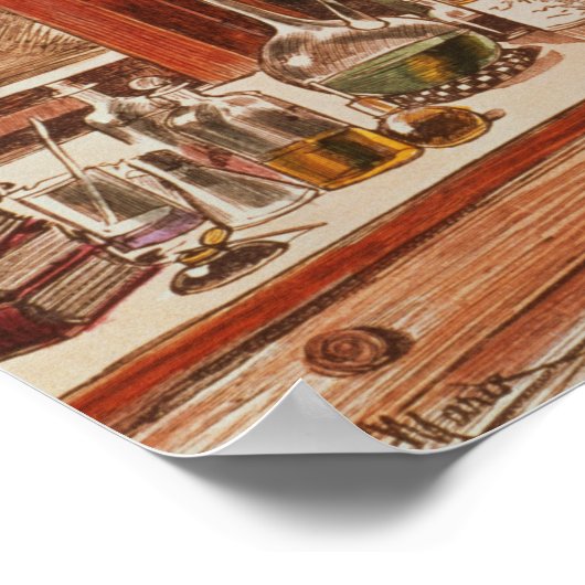 Louis Pasteur experimenteert Poster (Hoek)