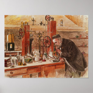 Louis Pasteur experimenteert Poster