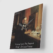 Louis Pasteur "Geluk" Quote Wandklok Vierkante Klok (Hoek)