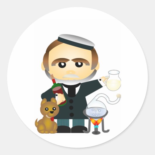 Louis Pasteur Ronde Sticker (Voorkant)