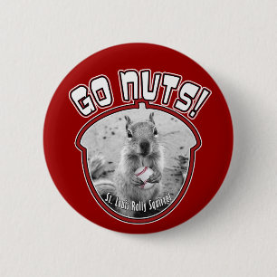 Louis Rally Squirrel - honkbal Ronde Button 5,7 Cm