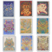 Louis Wain, 9 Psychedelic Cat Paintings Sticker (Voorkant)