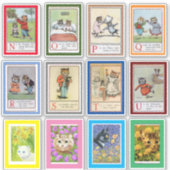 Louis Wain Alphabet Cats (N-U) Sticker (Voorkant)