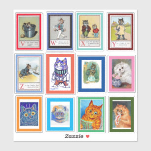 Louis Wain Alphabet Cats (V-Z) Sticker