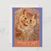 Louis Wain Astonished ginger cat invitation CC1083 (Devant / Derrière)