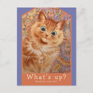 Louis Wain Astonned ginger cat CC1084 Birthday Uitnodiging Briefkaart