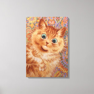 Louis Wain Astonned ginger cat Children's room Canvas Afdruk