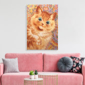 Louis Wain Astonned ginger cat Children's room Canvas Afdruk (Insitu (Woonkamer))
