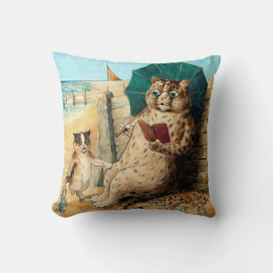 Louis Wain bij het strand Kussen