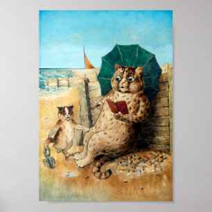 Louis Wain bij het strand Poster