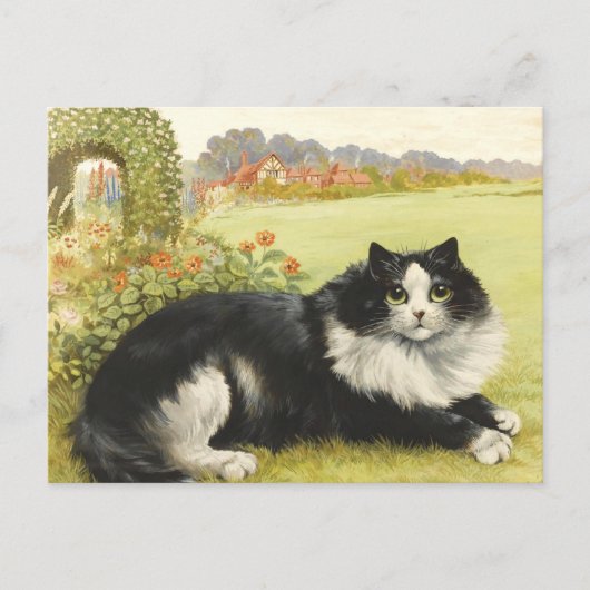 Louis Wain Black And White Cat Briefkaart (Voorkant)