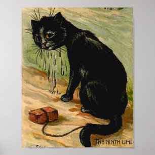 Louis Wain Black Cat Poster