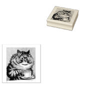 louis wain café chat art tampon caoutchouc (Tamponné)